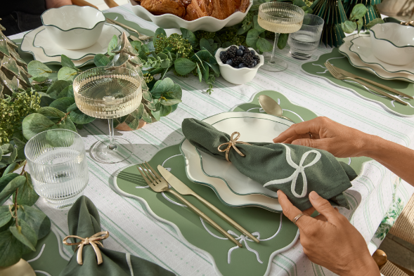 Traditional Christmas table setting
