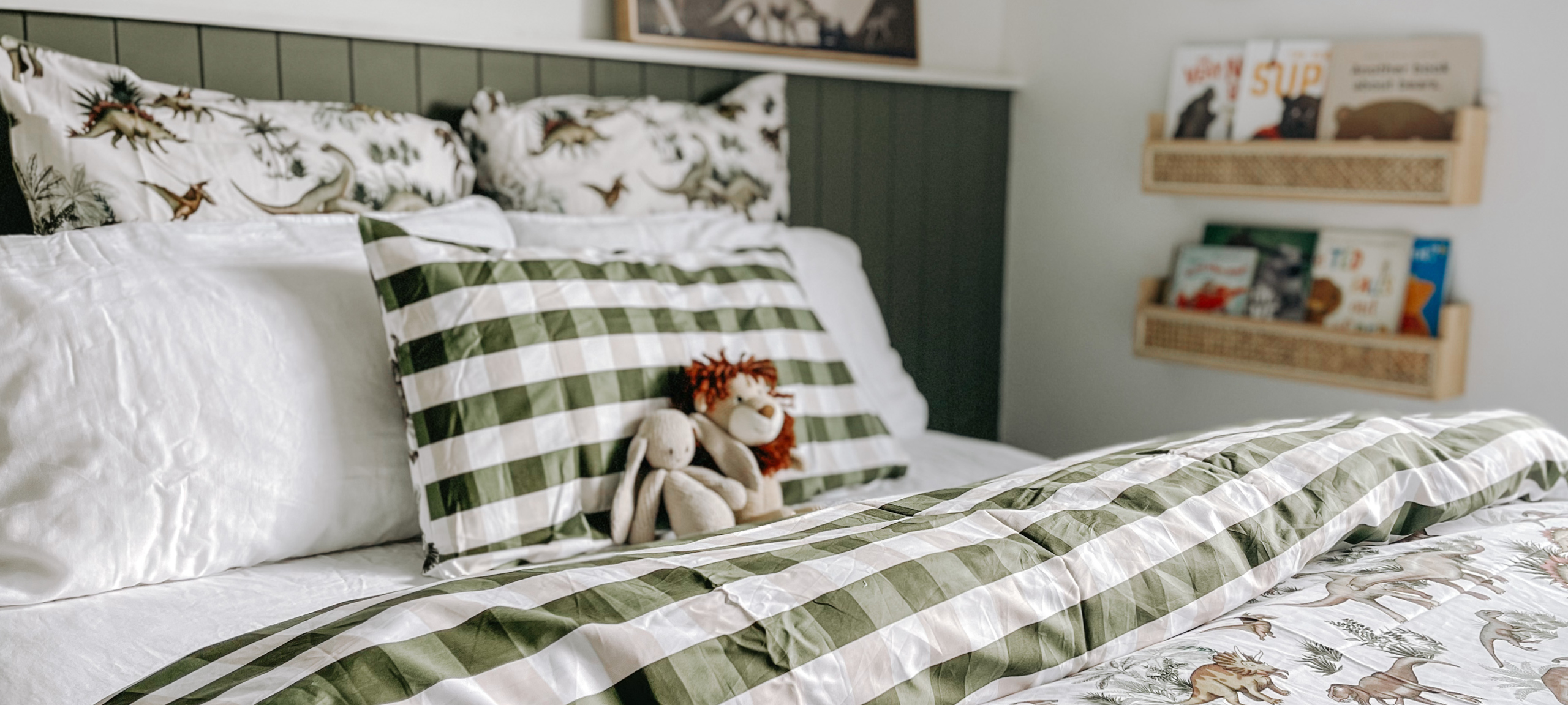 Pillow Talk kids bedroom dinosaur bedding