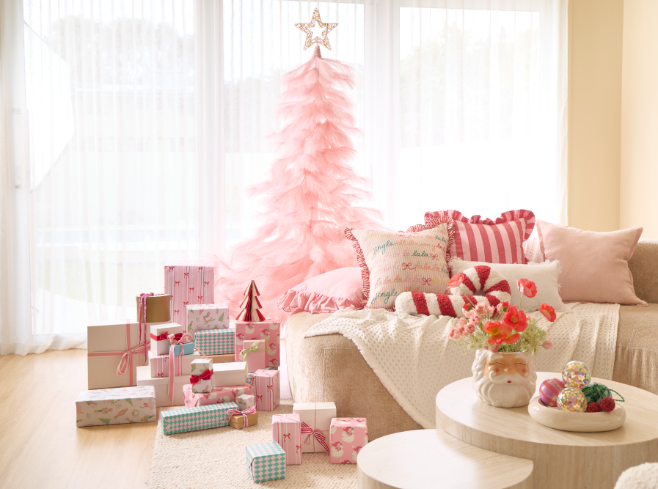 Home with beautiful Christmas decorations and ambience